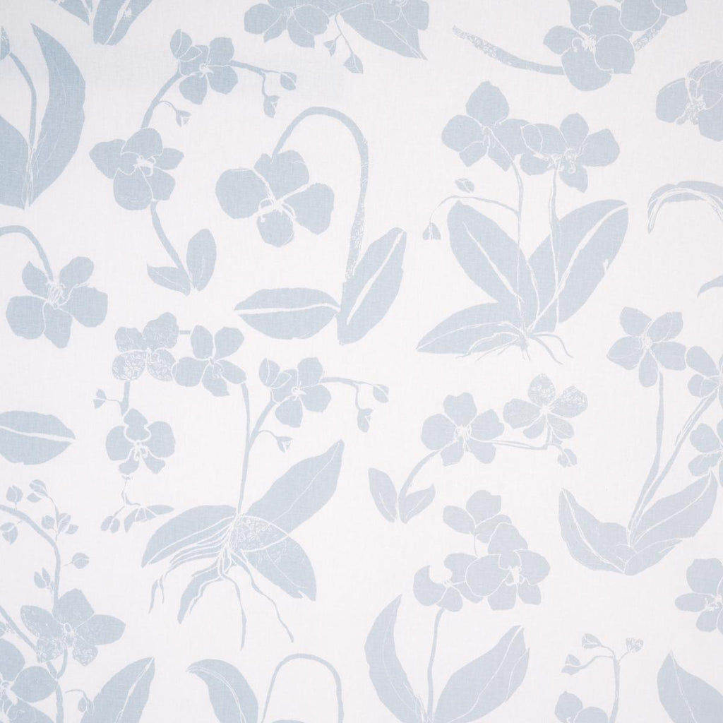 Schumacher Orchids Have Dreams Sky Fabric