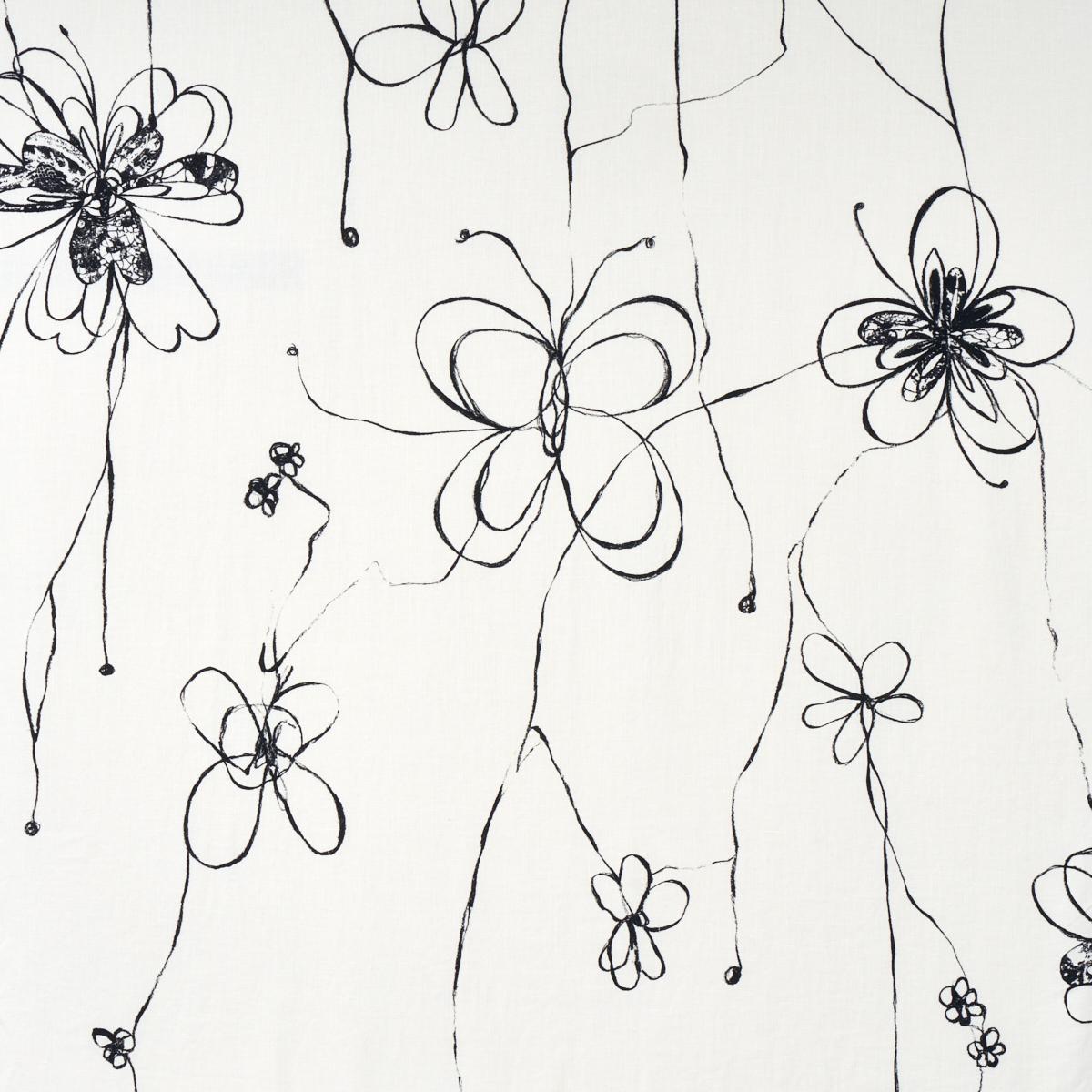 Schumacher Come Back As A Flower Soft Black Fabric