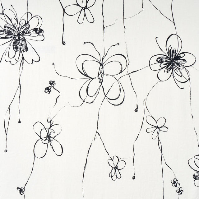 Schumacher Come Back As A Flower Soft Black Fabric