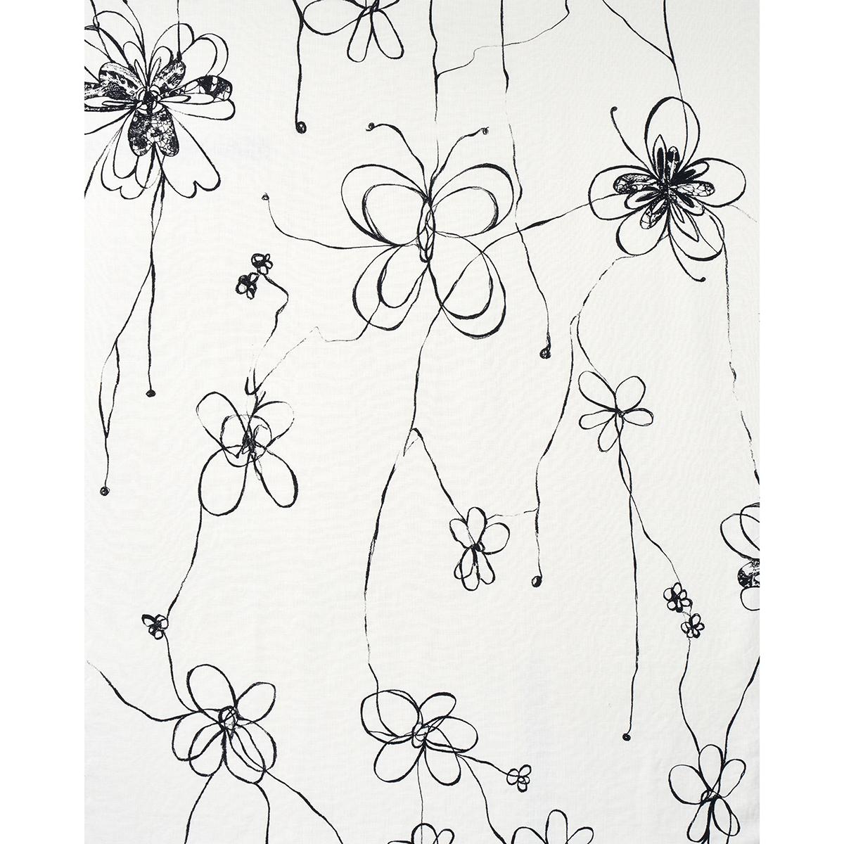 Schumacher Come Back As A Flower Soft Black Fabric