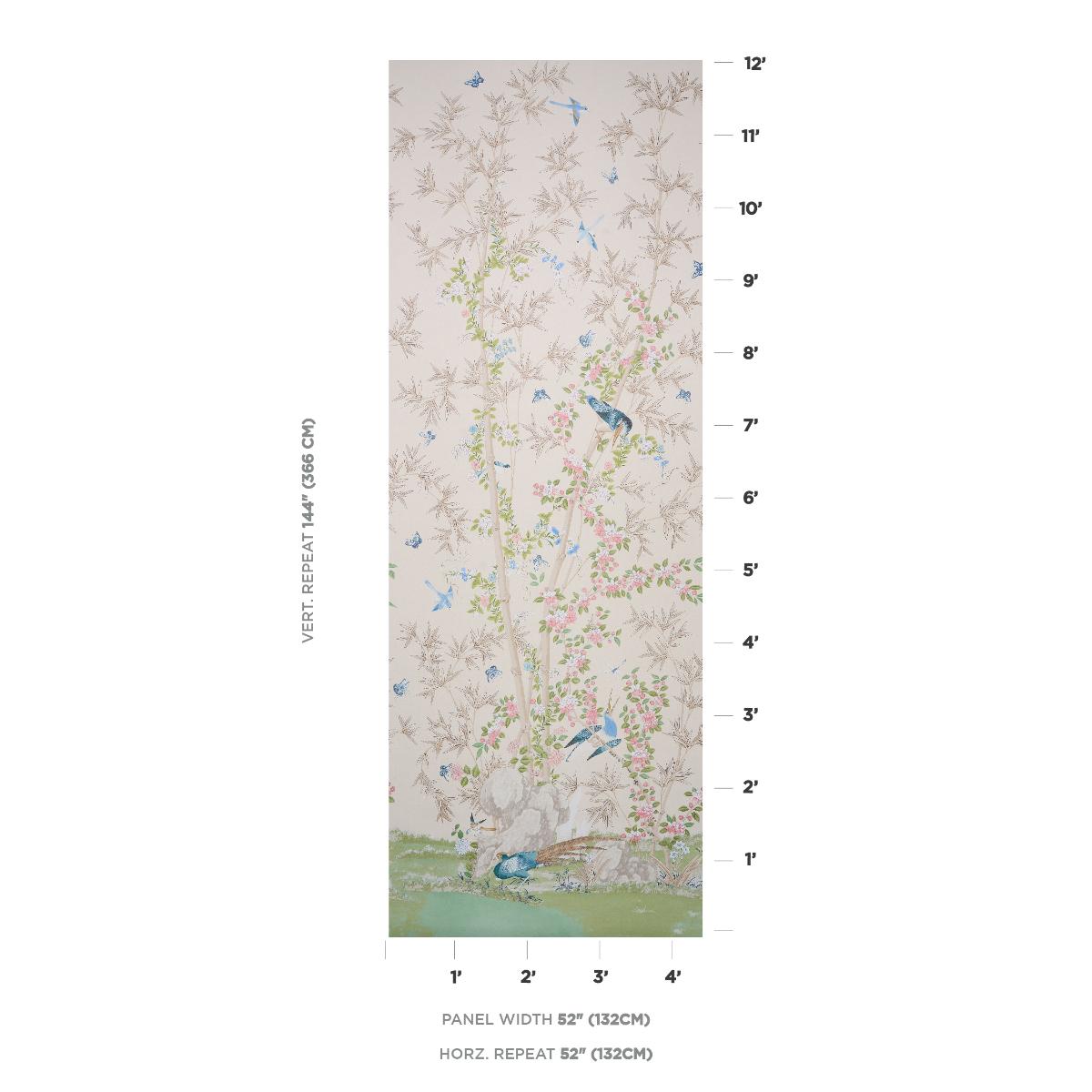 Schumacher Brighton Pavilion Panel Alabaster Wallpaper