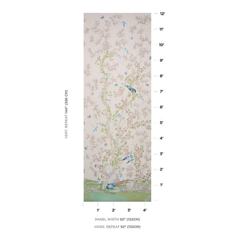 Schumacher Brighton Pavilion Panel Alabaster Wallpaper