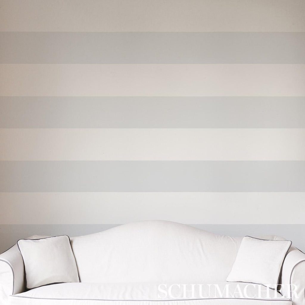 Schumacher Baxter Stripe Grey Wallpaper
