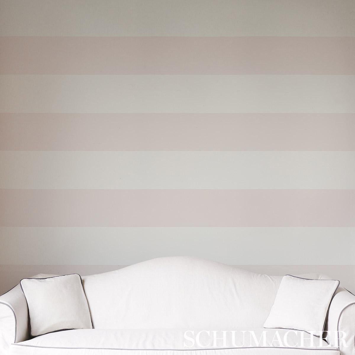 Schumacher Baxter Stripe Blush Wallpaper