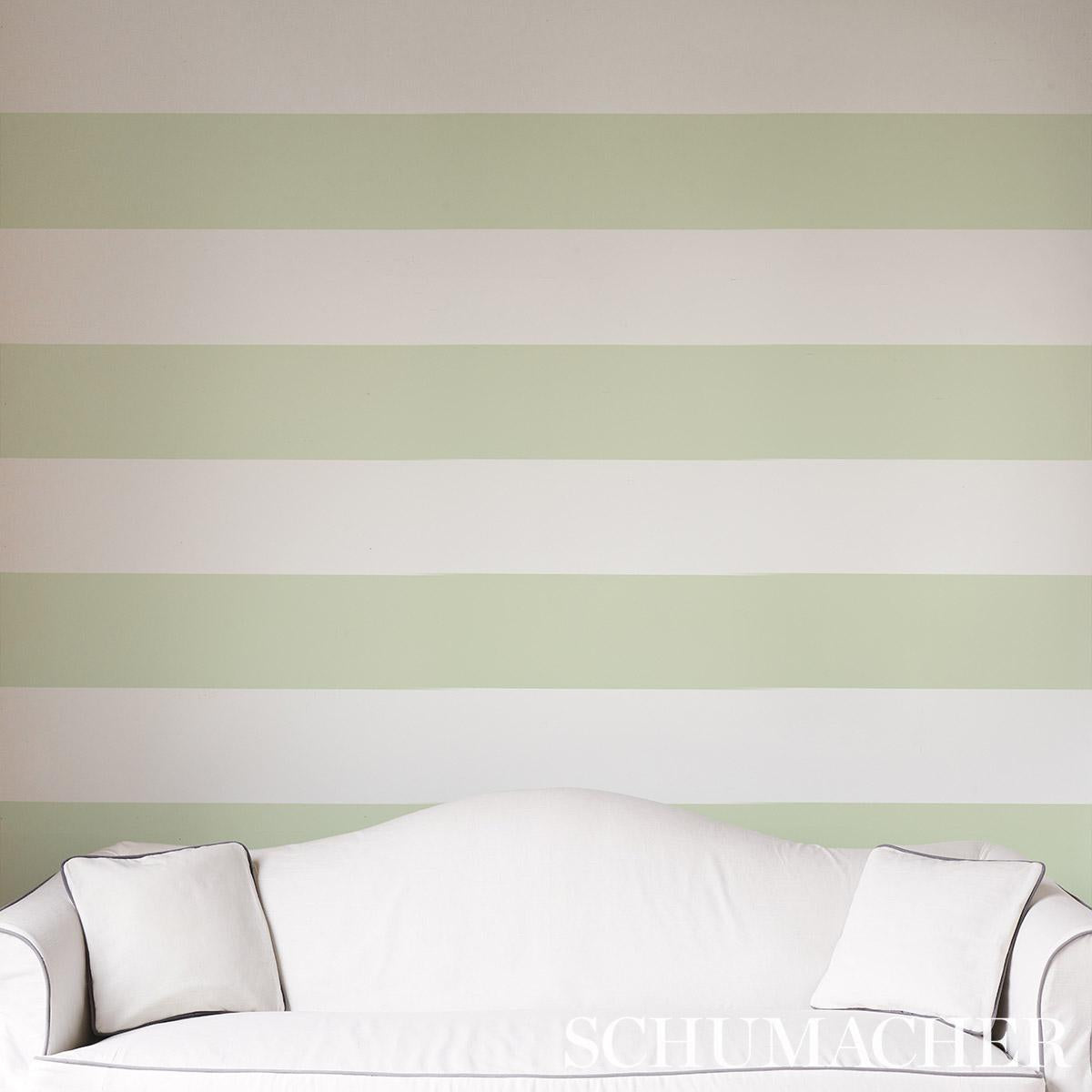 Schumacher Baxter Stripe Green Wallpaper