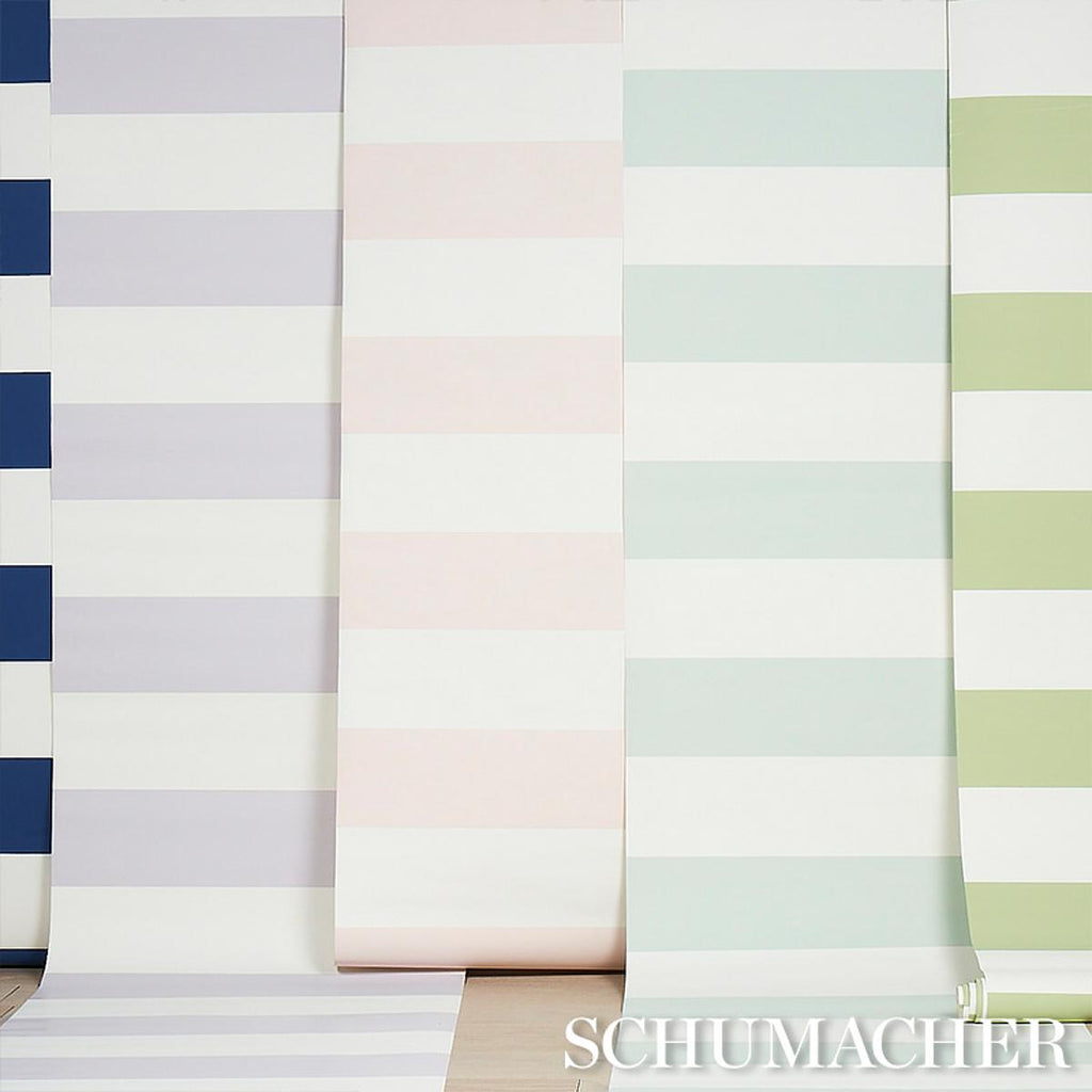 Schumacher Baxter Stripe Green Wallpaper