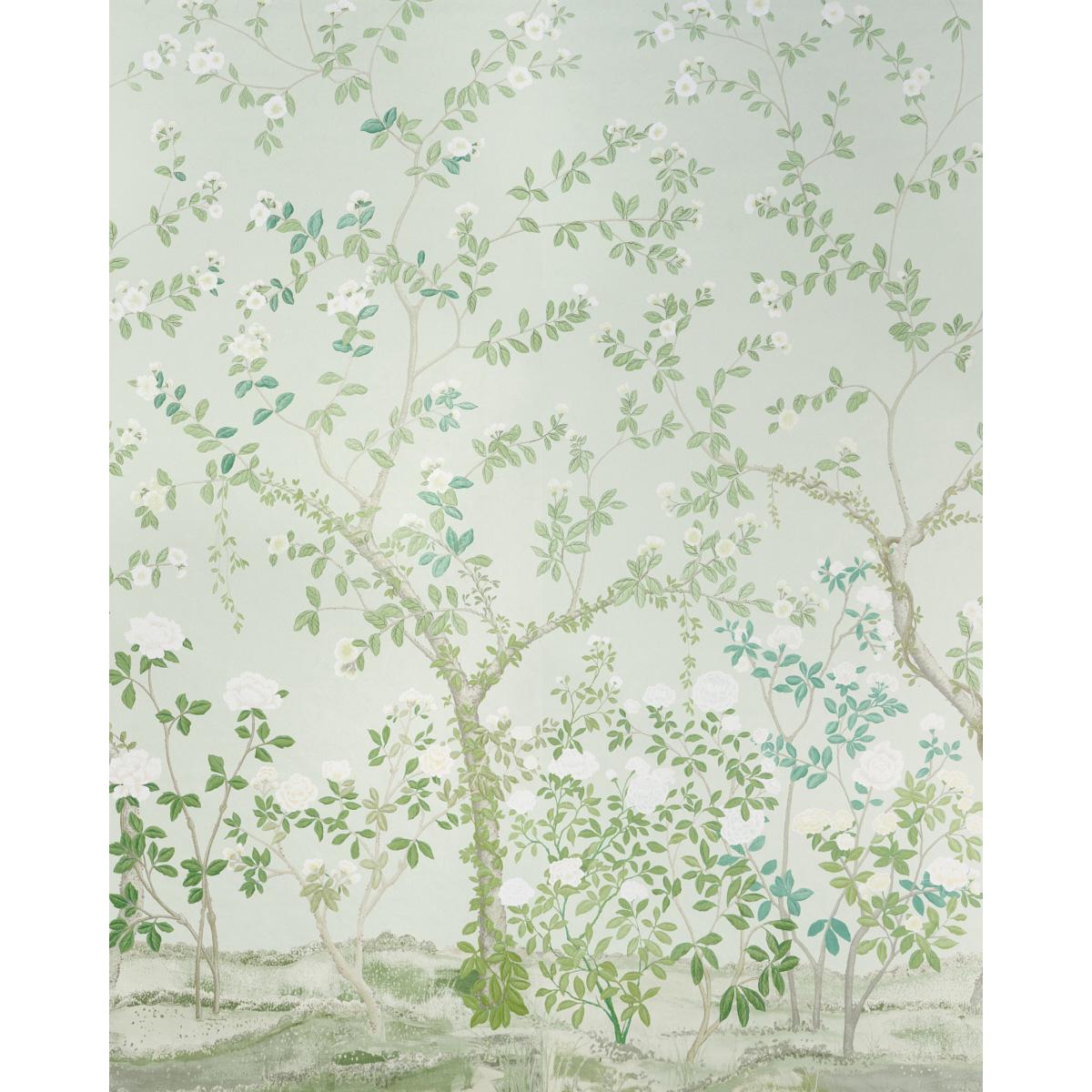 Schumacher Madame De Pompadour Panel Set Green Wallpaper