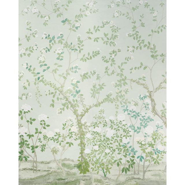 Schumacher Madame De Pompadour Panel Set Green Wallpaper