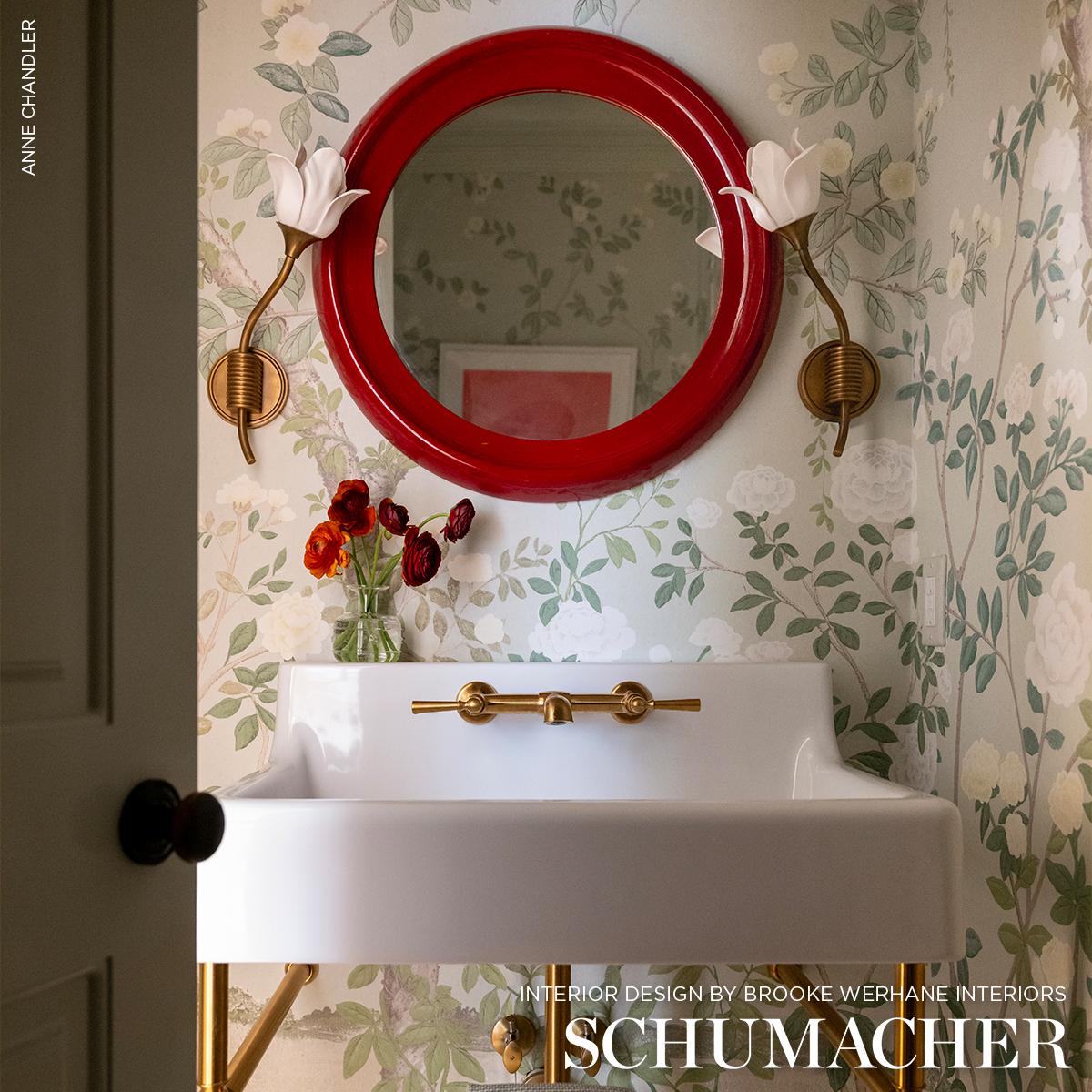 Schumacher Madame De Pompadour Panel Set Grey Wallpaper