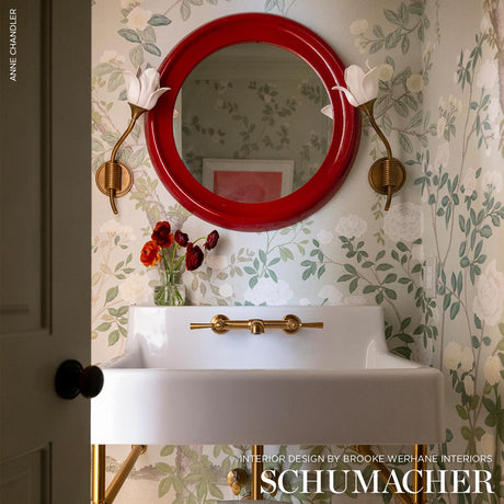 Schumacher Madame De Pompadour Panel Set Grey Wallpaper