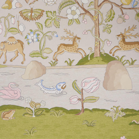 Schumacher Chaucer'S Forest Panel Set Alabaster Wallpaper