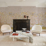 Schumacher Chaucer'S Forest Panel Set Alabaster Wallpaper
