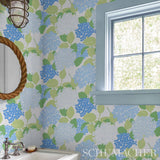Schumacher Hydrangea Porcelain Wallpaper