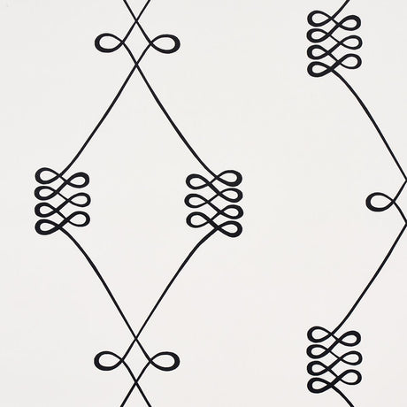Schumacher Nicolette Black On Cream Wallpaper