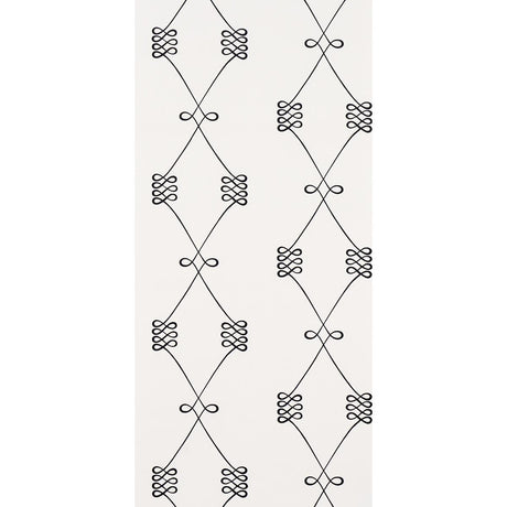 Schumacher Nicolette Black On Cream Wallpaper