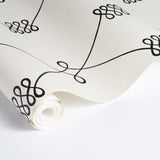 Schumacher Nicolette Black On Cream Wallpaper