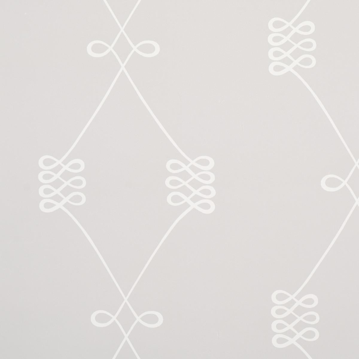 Schumacher Nicolette White On Grey Wallpaper