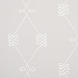 Schumacher Nicolette White On Grey Wallpaper