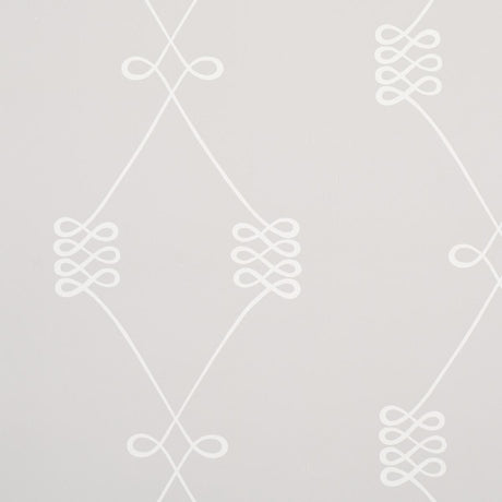 Schumacher Nicolette White On Grey Wallpaper