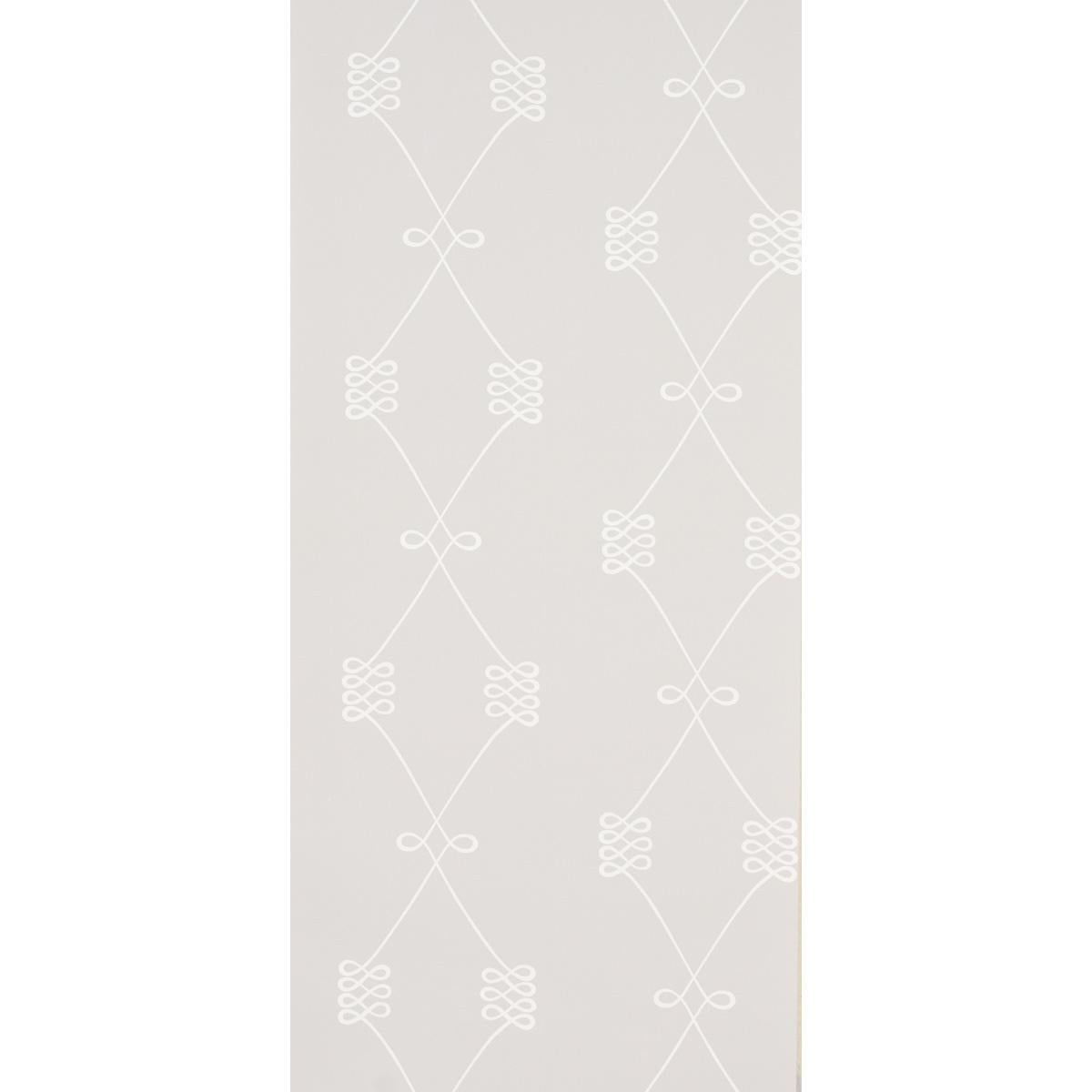 Schumacher Nicolette White On Grey Wallpaper