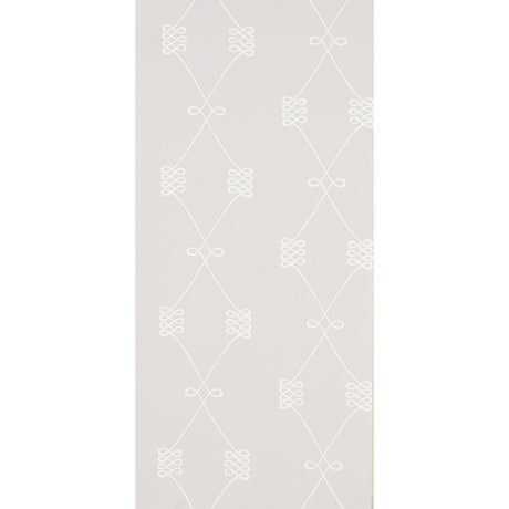 Schumacher Nicolette White On Grey Wallpaper