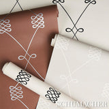 Schumacher Nicolette White On Grey Wallpaper