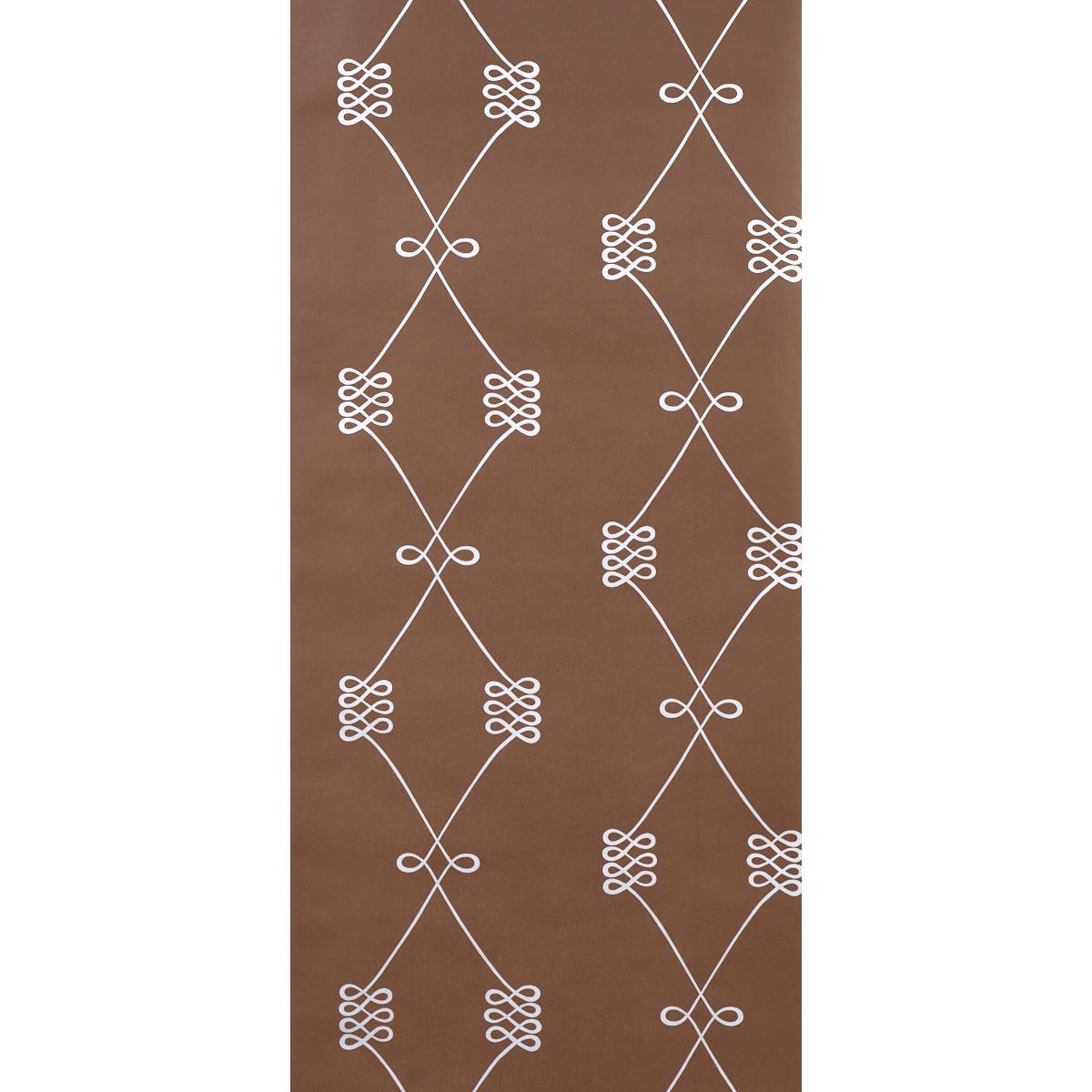Schumacher Nicolette Silver On Brown Wallpaper
