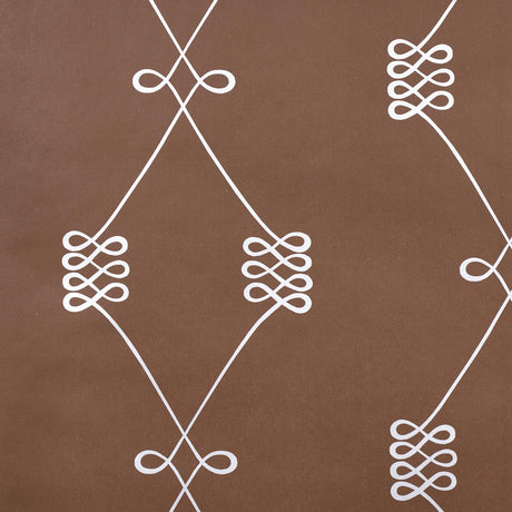 Schumacher Nicolette Silver On Brown Wallpaper