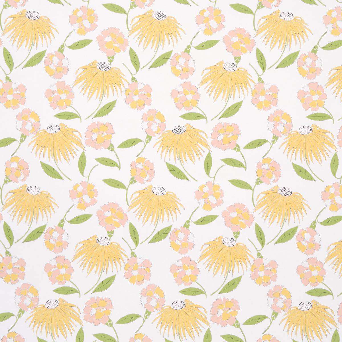 Schumacher Bouquet Toss Pink Lemonade Wallpaper