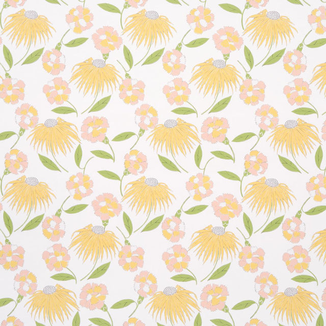 Schumacher Bouquet Toss Pink Lemonade Wallpaper