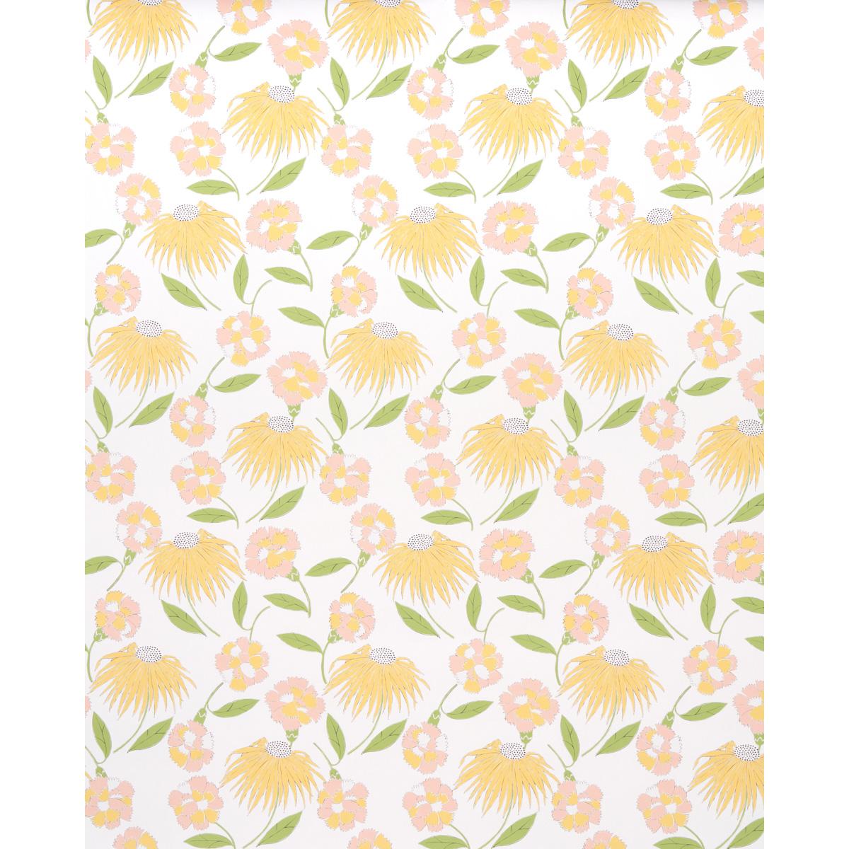 Schumacher Bouquet Toss Pink Lemonade Wallpaper