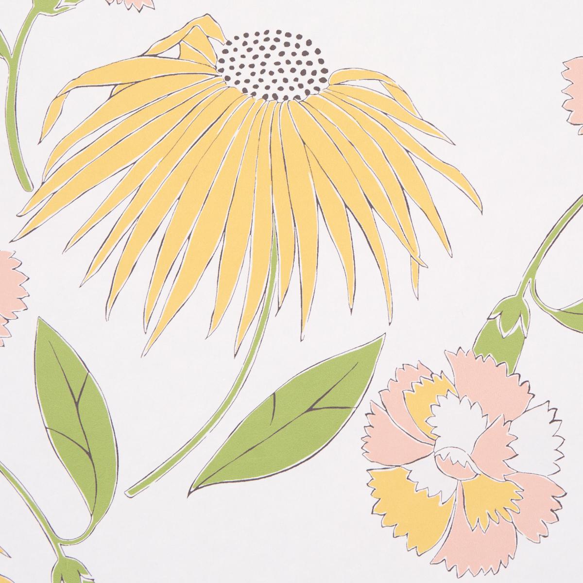 Schumacher Bouquet Toss Pink Lemonade Wallpaper