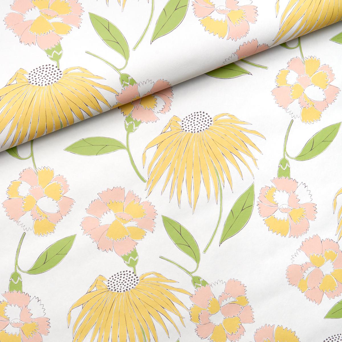 Schumacher Bouquet Toss Pink Lemonade Wallpaper