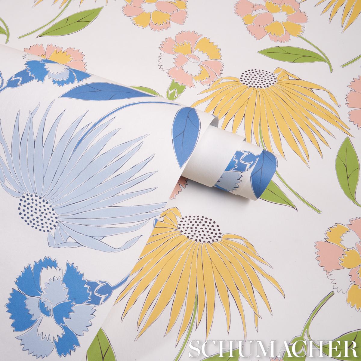 Schumacher Bouquet Toss Pink Lemonade Wallpaper