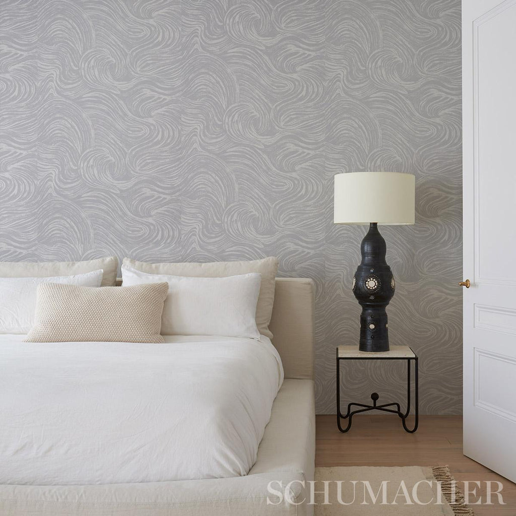 Schumacher Shio Grey Wallpaper