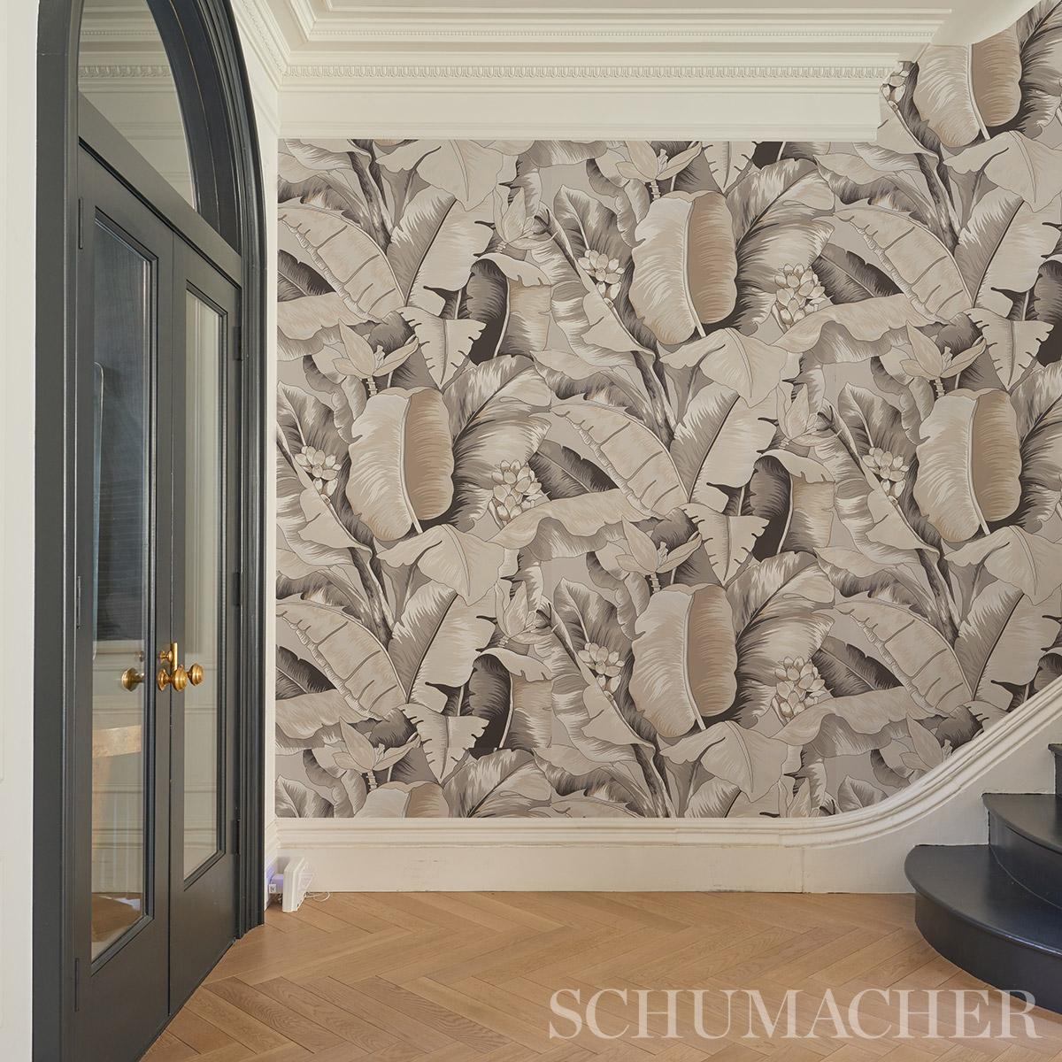 Schumacher Botanico Metallic Platinum Wallpaper