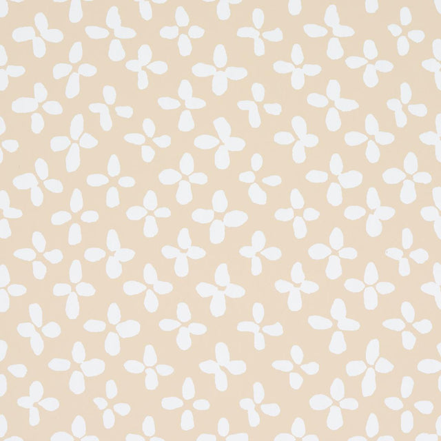 Schumacher Emerson Ivory On Beige Wallpaper