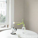 Schumacher Emerson Ivory On Beige Wallpaper