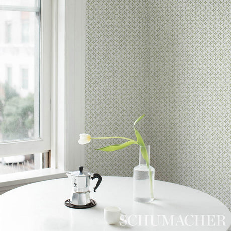 Schumacher Emerson Green On Ivory Wallpaper