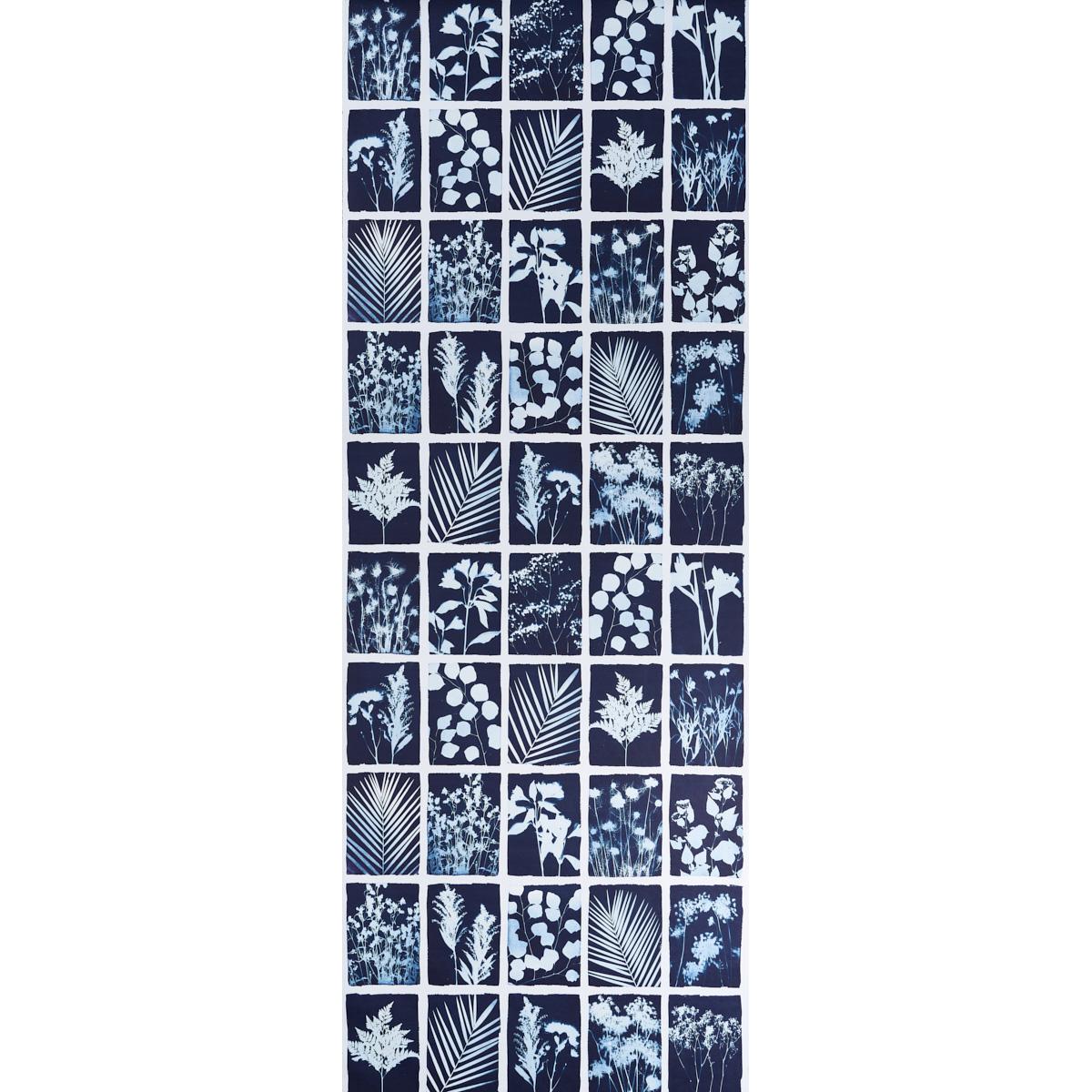 Schumacher Cyanotype Panel Indigo Wallpaper