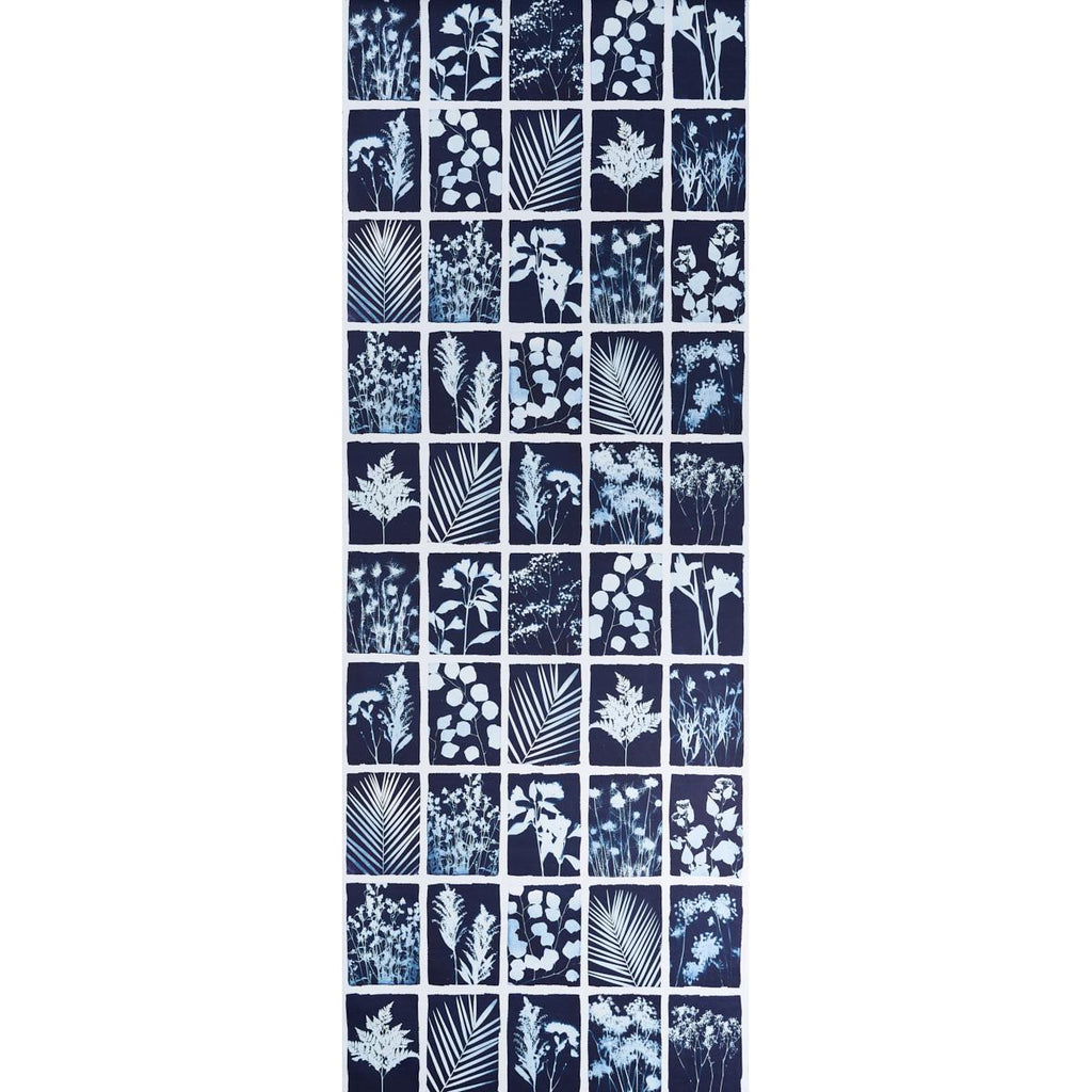 Schumacher Cyanotype Panel Indigo Wallpaper