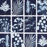 Schumacher Cyanotype Panel Indigo Wallpaper