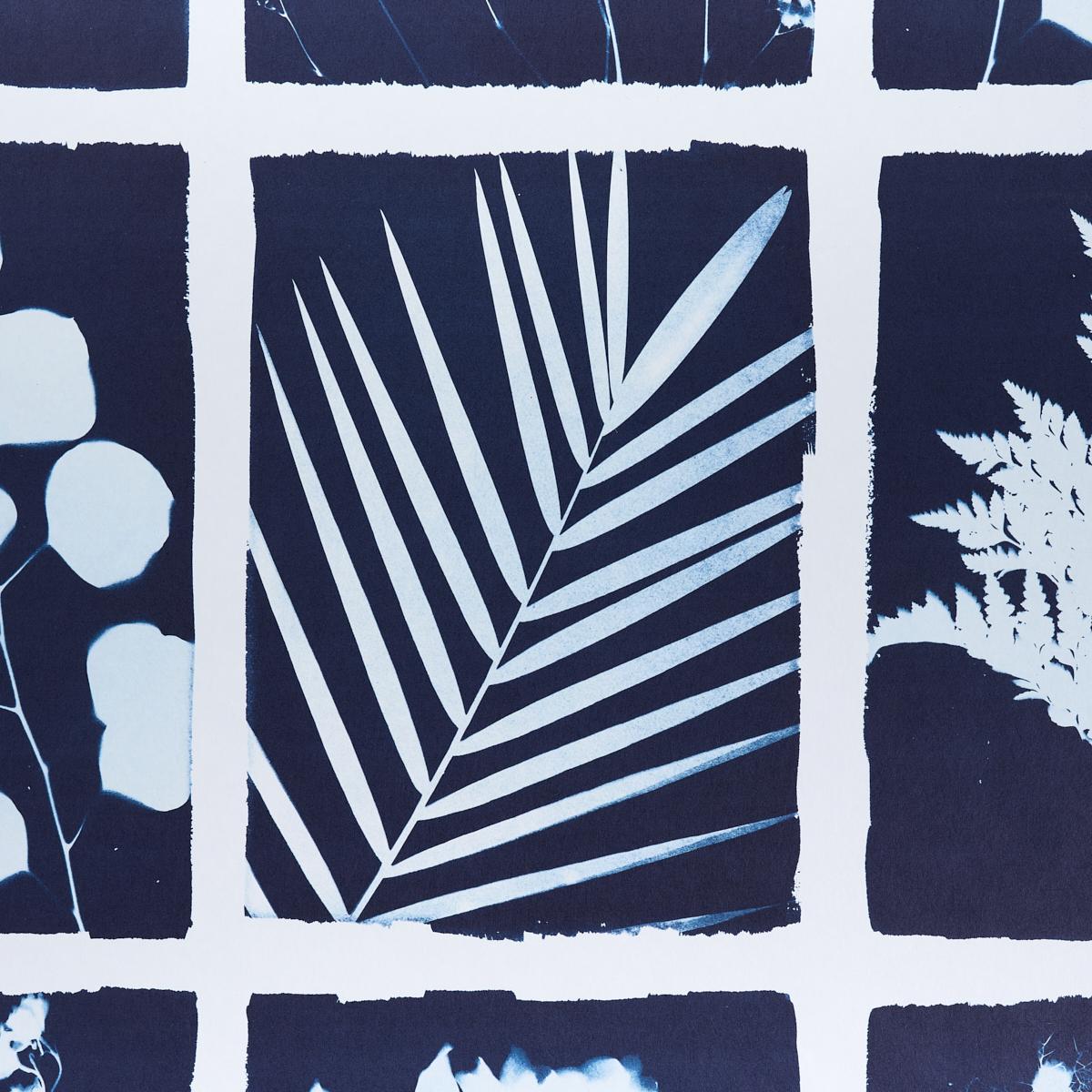 Schumacher Cyanotype Panel Indigo Wallpaper