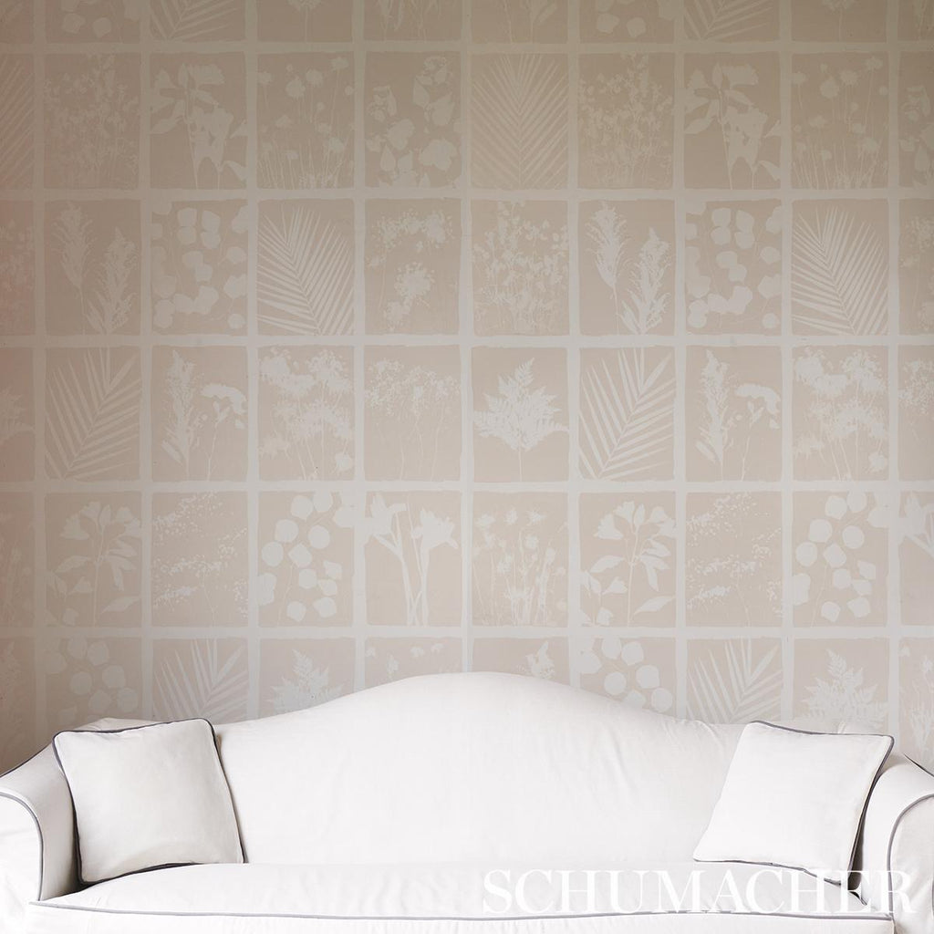 Schumacher Cyanotype Panel Natural Wallpaper