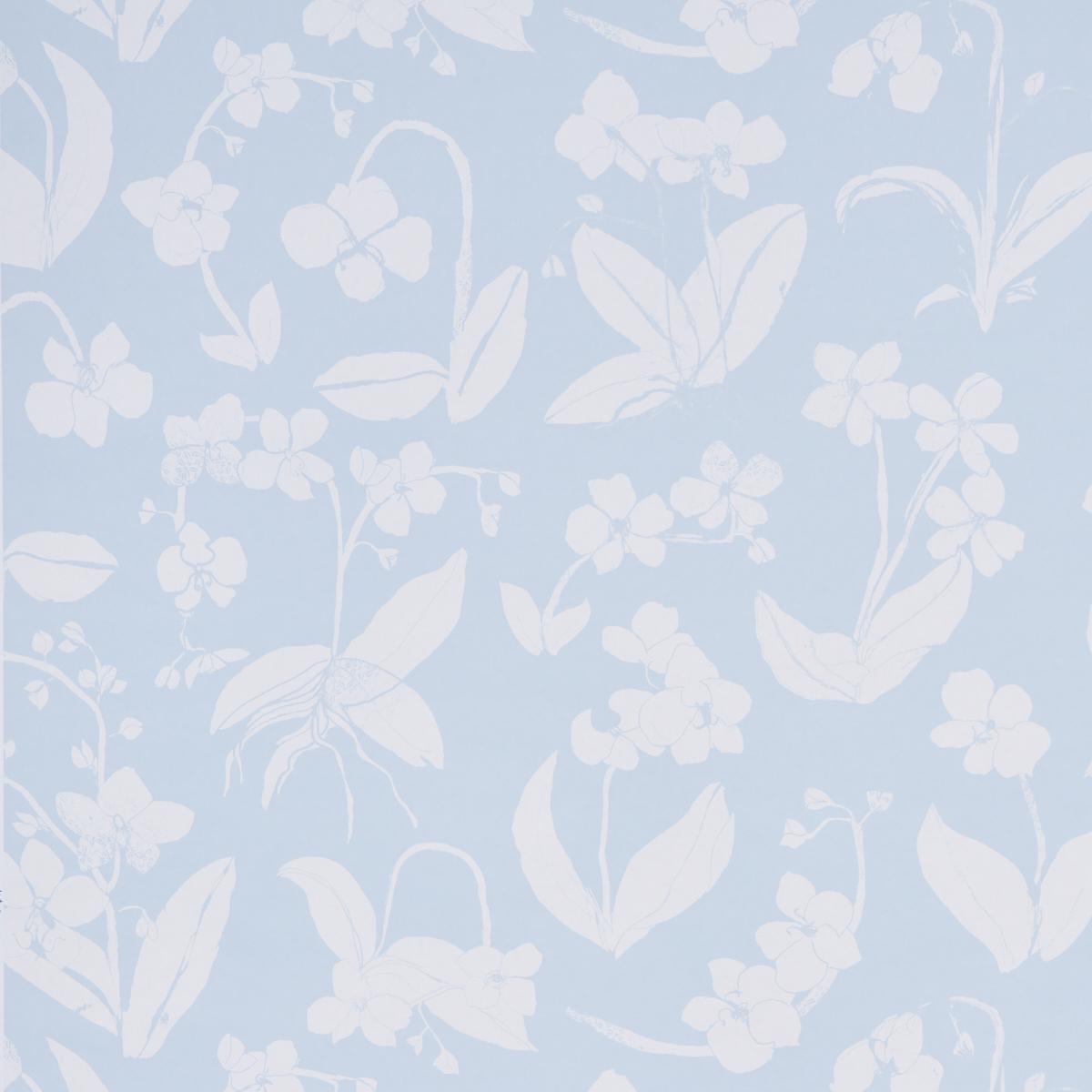 Schumacher Orchids Have Dreams Sky Wallpaper