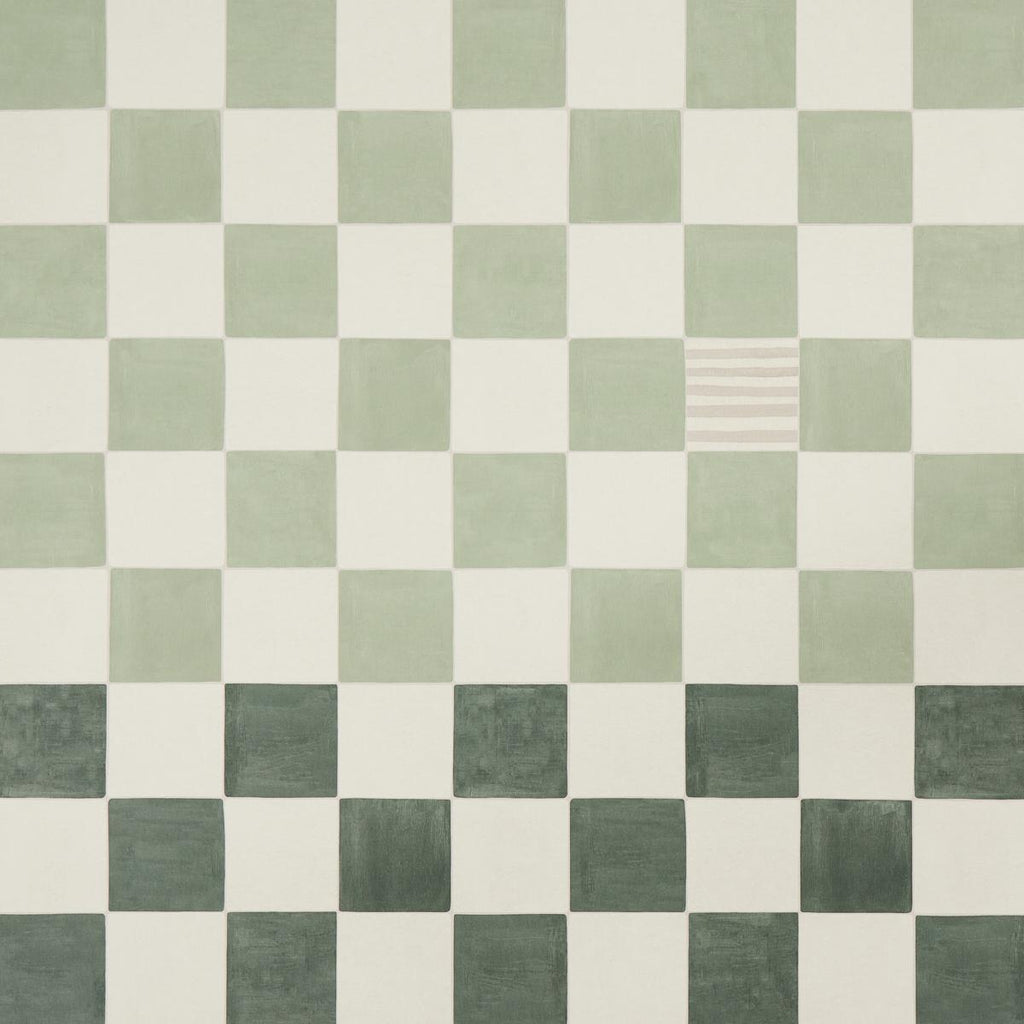 Schumacher Gambit Panel Sage & Deep Green Wallpaper