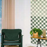 Schumacher Gambit Panel Sage & Deep Green Wallpaper