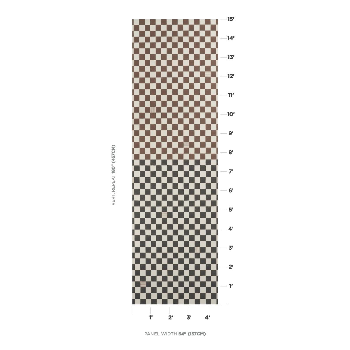 Schumacher Backdrop X Schumacher Gambit Panel Cocoa & Charcoal Wallpaper