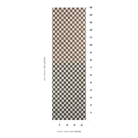 Schumacher Backdrop X Schumacher Gambit Panel Cocoa & Charcoal Wallpaper