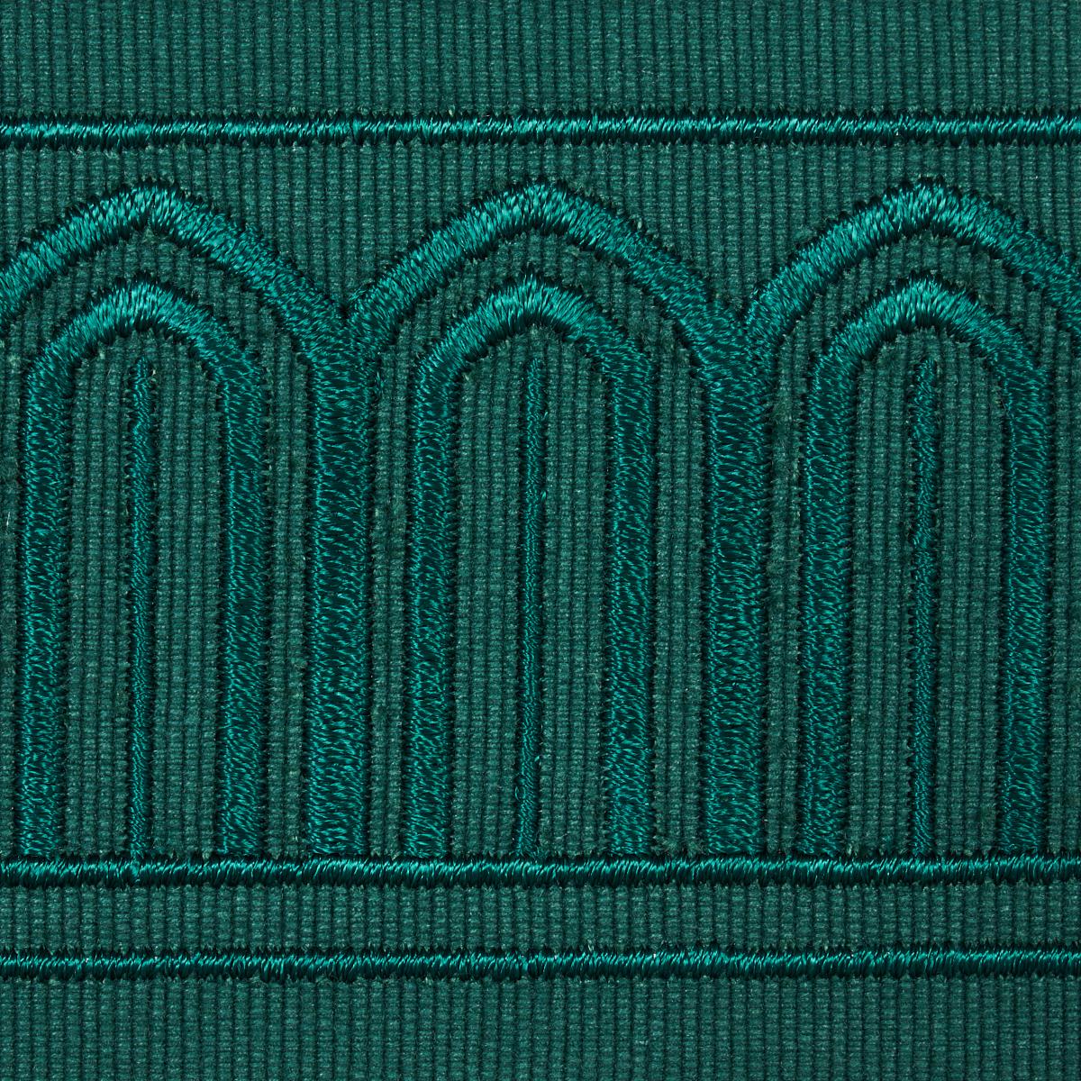 Schumacher Emerald Arches Embroidered Tape Medium